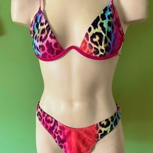 MISSGUIDED Ombre Animal Leopard Print Two Piece Swimsuit